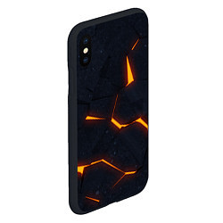 Чехол iPhone XS Max матовый Неоновые плиты в разломе, цвет: 3D-черный — фото 2