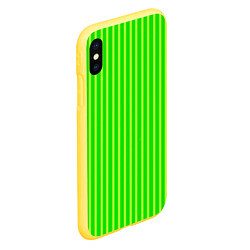 Чехол iPhone XS Max матовый Полосы сочное яблоко, цвет: 3D-желтый — фото 2