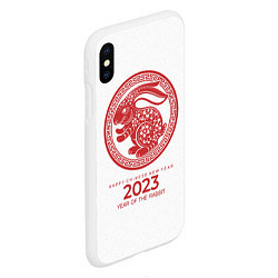 Чехол iPhone XS Max матовый Year of the rabbit, chinese New Year, цвет: 3D-белый — фото 2