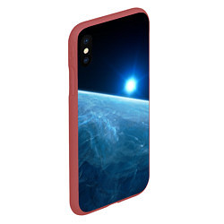 Чехол iPhone XS Max матовый Яркая звезда над горизонтом - космос, цвет: 3D-красный — фото 2