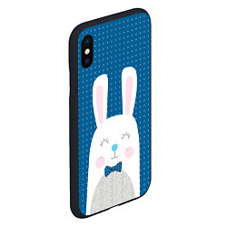 Чехол iPhone XS Max матовый Мистер кролик, цвет: 3D-черный — фото 2