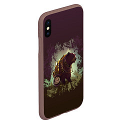 Чехол iPhone XS Max матовый Сила медведя, цвет: 3D-коричневый — фото 2