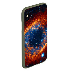 Чехол iPhone XS Max матовый Космическое галактическое око, цвет: 3D-темно-зеленый — фото 2