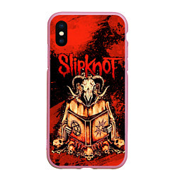 Чехол iPhone XS Max матовый Slipknot - баран, цвет: 3D-розовый