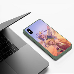 Чехол iPhone XS Max матовый Каэдэ и Рэнгэ - Каэдэ Кагаяма, Kaede Kagayama, цвет: 3D-темно-зеленый — фото 2