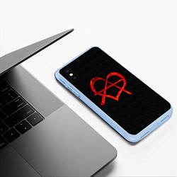 Чехол iPhone XS Max матовый Сердце анархиста, цвет: 3D-голубой — фото 2