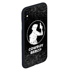 Чехол iPhone XS Max матовый Cowboy Bebop с потертостями на темном фоне, цвет: 3D-черный — фото 2