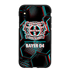 Чехол iPhone XS Max матовый Bayer 04 FC в стиле glitch на темном фоне, цвет: 3D-черный