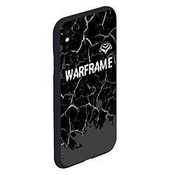 Чехол iPhone XS Max матовый Warframe glitch на темном фоне: символ сверху, цвет: 3D-черный — фото 2