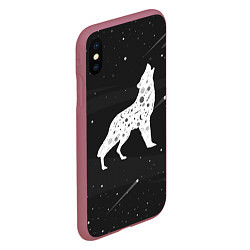 Чехол iPhone XS Max матовый Созвездие волка - волк из звезд, цвет: 3D-малиновый — фото 2