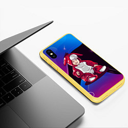 Чехол iPhone XS Max матовый Малыш в костюме ослика, цвет: 3D-желтый — фото 2