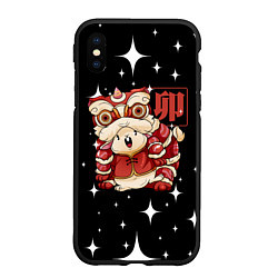 Чехол iPhone XS Max матовый Китайский кролик 2023, цвет: 3D-черный