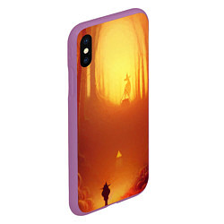 Чехол iPhone XS Max матовый Темная ведьма колдует в жутком лесу, цвет: 3D-фиолетовый — фото 2