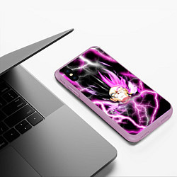 Чехол iPhone XS Max матовый Драгон Бол Гоку Блек Dragon Ball, цвет: 3D-сиреневый — фото 2