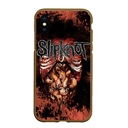 Чехол iPhone XS Max матовый Slipknot horror, цвет: 3D-коричневый