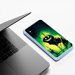 Чехол iPhone XS Max матовый Halloween - призрак в плаще, цвет: 3D-голубой — фото 2