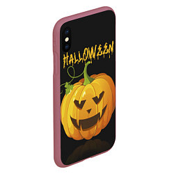 Чехол iPhone XS Max матовый Halloween : тыква, цвет: 3D-малиновый — фото 2