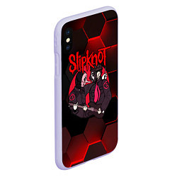 Чехол iPhone XS Max матовый Slipknot art black, цвет: 3D-светло-сиреневый — фото 2