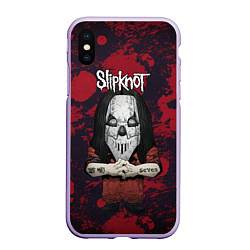 Чехол iPhone XS Max матовый Slipknot dark red, цвет: 3D-светло-сиреневый