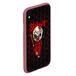 Чехол iPhone XS Max матовый Slipknot объемные соты, цвет: 3D-малиновый — фото 2