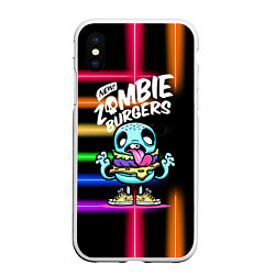 Чехол iPhone XS Max матовый Zombie burgers - Pop Art, цвет: 3D-белый