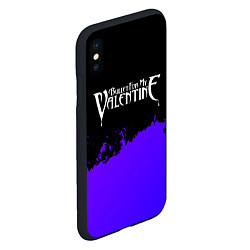 Чехол iPhone XS Max матовый Bullet For My Valentine purple grunge, цвет: 3D-черный — фото 2