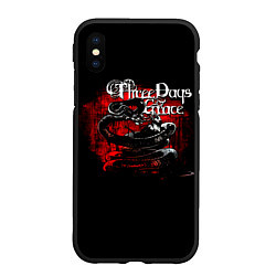 Чехол iPhone XS Max матовый Three Days Grace змея и ворон, цвет: 3D-черный