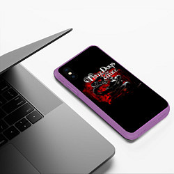 Чехол iPhone XS Max матовый Three Days Grace змея и ворон, цвет: 3D-фиолетовый — фото 2