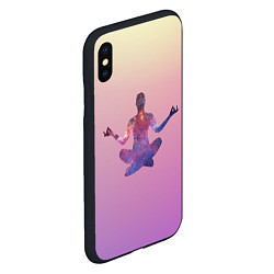 Чехол iPhone XS Max матовый Поза лотоса в йоге, цвет: 3D-черный — фото 2