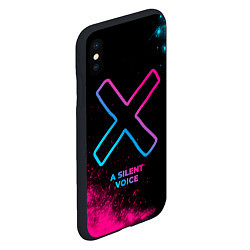 Чехол iPhone XS Max матовый A Silent Voice - neon gradient, цвет: 3D-черный — фото 2