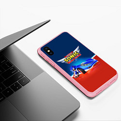 Чехол iPhone XS Max матовый Team Sonic Racing - Ёжик и его точило, цвет: 3D-баблгам — фото 2