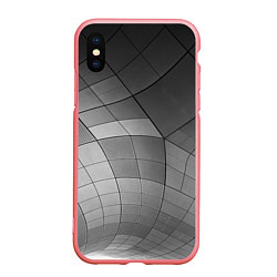 Чехол iPhone XS Max матовый Металлические серые пластины, цвет: 3D-баблгам