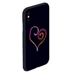 Чехол iPhone XS Max матовый Неоновое сердечко, цвет: 3D-черный — фото 2