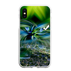 Чехол iPhone XS Max матовый Манитные поля - абстракция, цвет: 3D-белый