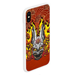 Чехол iPhone XS Max матовый Огненный кролик, цвет: 3D-белый — фото 2