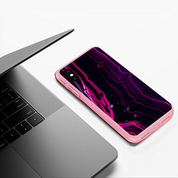 Чехол iPhone XS Max матовый Фиолетовые линии песка во тьме, цвет: 3D-баблгам — фото 2