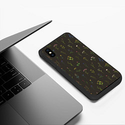 Чехол iPhone XS Max матовый Полевые растения на темном фоне, цвет: 3D-черный — фото 2