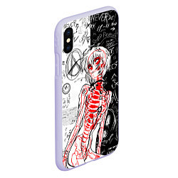 Чехол iPhone XS Max матовый Рей Аянами - dead inside mood, цвет: 3D-светло-сиреневый — фото 2