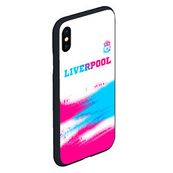 Чехол iPhone XS Max матовый Liverpool neon gradient style: символ сверху, цвет: 3D-черный — фото 2
