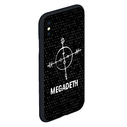 Чехол iPhone XS Max матовый Megadeth glitch на темном фоне, цвет: 3D-черный — фото 2