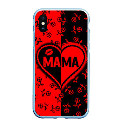 Чехол iPhone XS Max матовый Мама в сердце, цвет: 3D-голубой