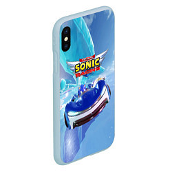 Чехол iPhone XS Max матовый Team Sonic racing - hedgehog - speed, цвет: 3D-голубой — фото 2