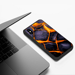 Чехол iPhone XS Max матовый Чешуя дракона, цвет: 3D-черный — фото 2