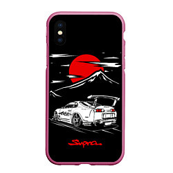 Чехол iPhone XS Max матовый Тойота супра - JDM Style, цвет: 3D-малиновый