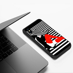 Чехол iPhone XS Max матовый Загадочная девушка в красных чулках, цвет: 3D-черный — фото 2