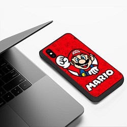 Чехол iPhone XS Max матовый Луиджи и Марио, цвет: 3D-черный — фото 2