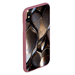 Чехол iPhone XS Max матовый Бронзовая чешуя дракона доспех, цвет: 3D-малиновый — фото 2