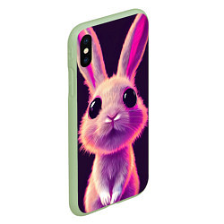 Чехол iPhone XS Max матовый Кролик 3Д арт, цвет: 3D-салатовый — фото 2