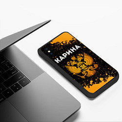 Чехол iPhone XS Max матовый Карина и зологой герб РФ, цвет: 3D-черный — фото 2