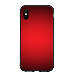 Чехол iPhone XS Max матовый Красно-черная затемняющая виньетка, цвет: 3D-черный